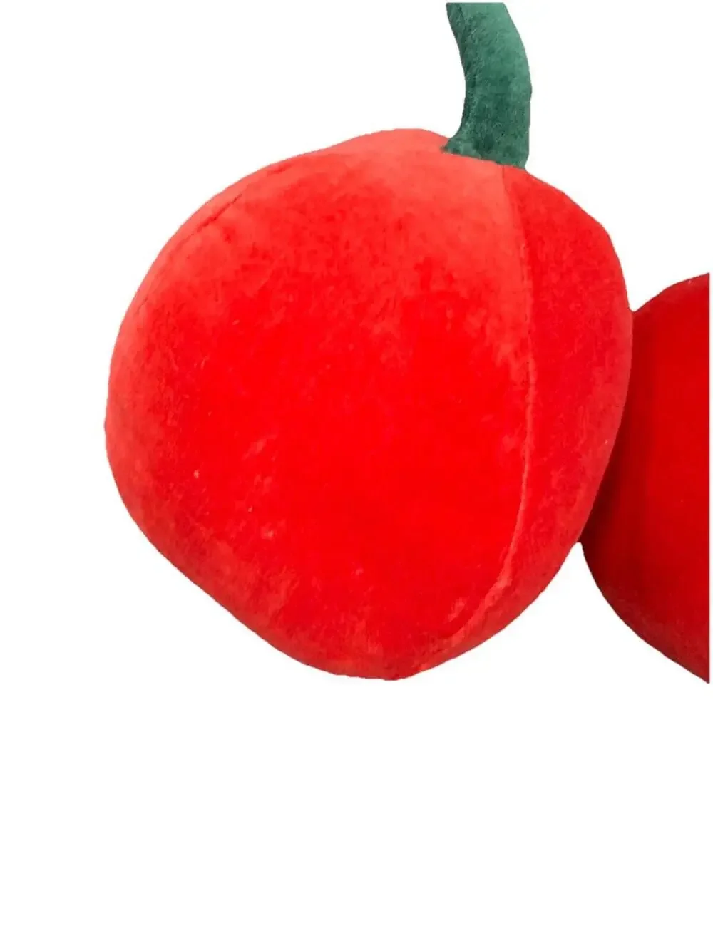 (RFB3) Velvet Cherry Plush Decor Pillow Red Fruit Luxe Anthropologie Style EUC